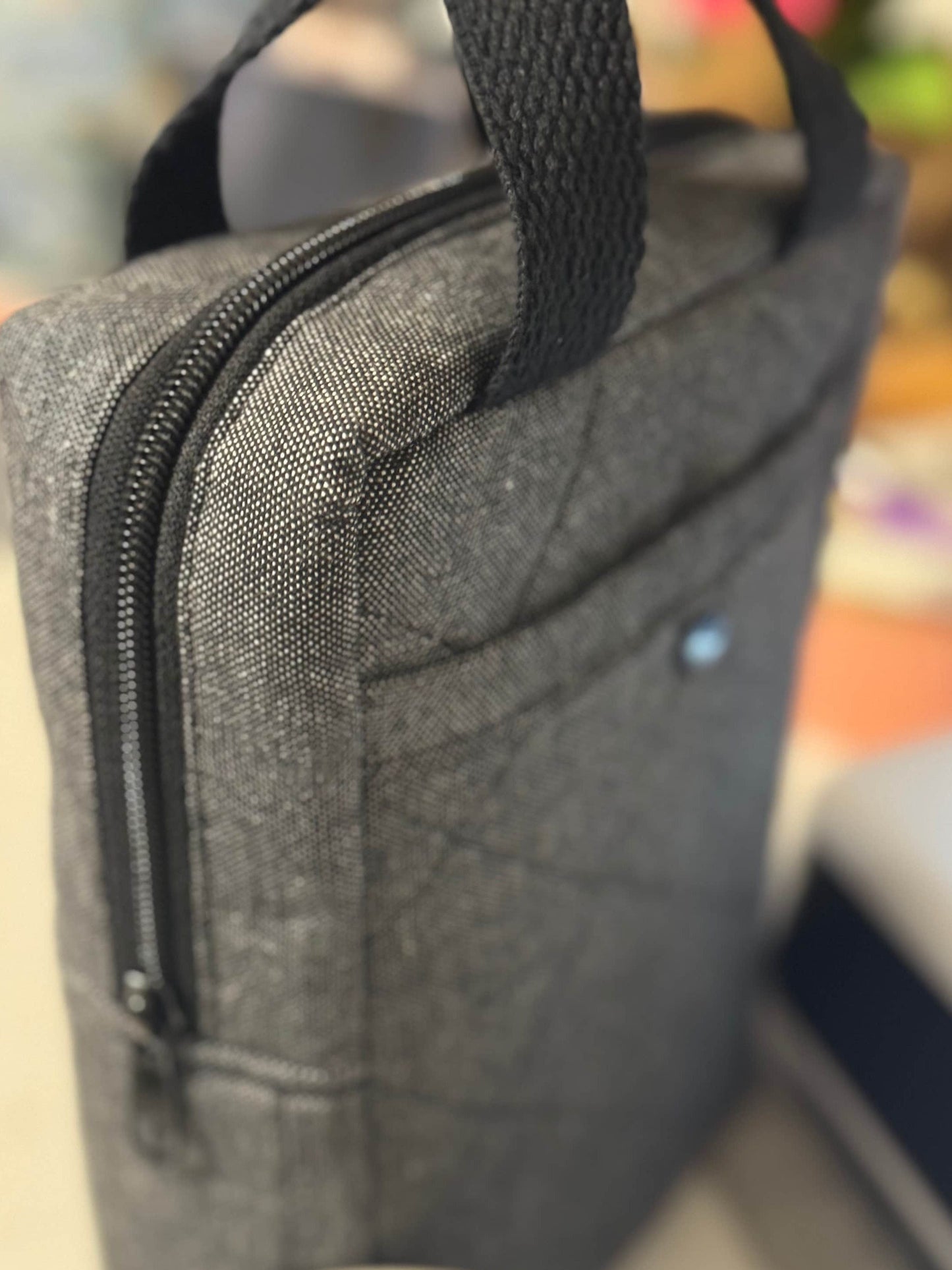 Black Canvas Quilted Bible Bag