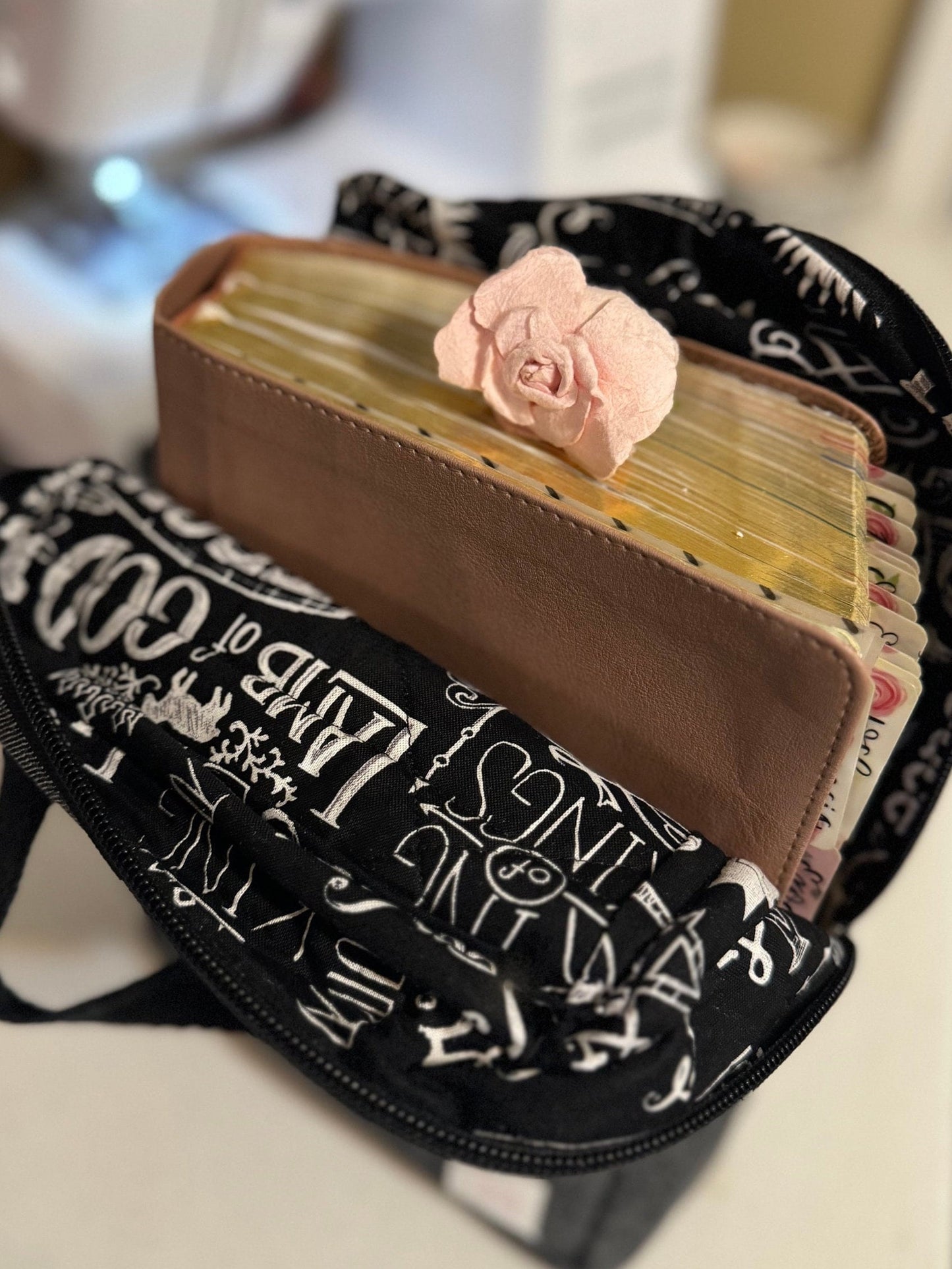 Black Canvas Quilted Bible Bag