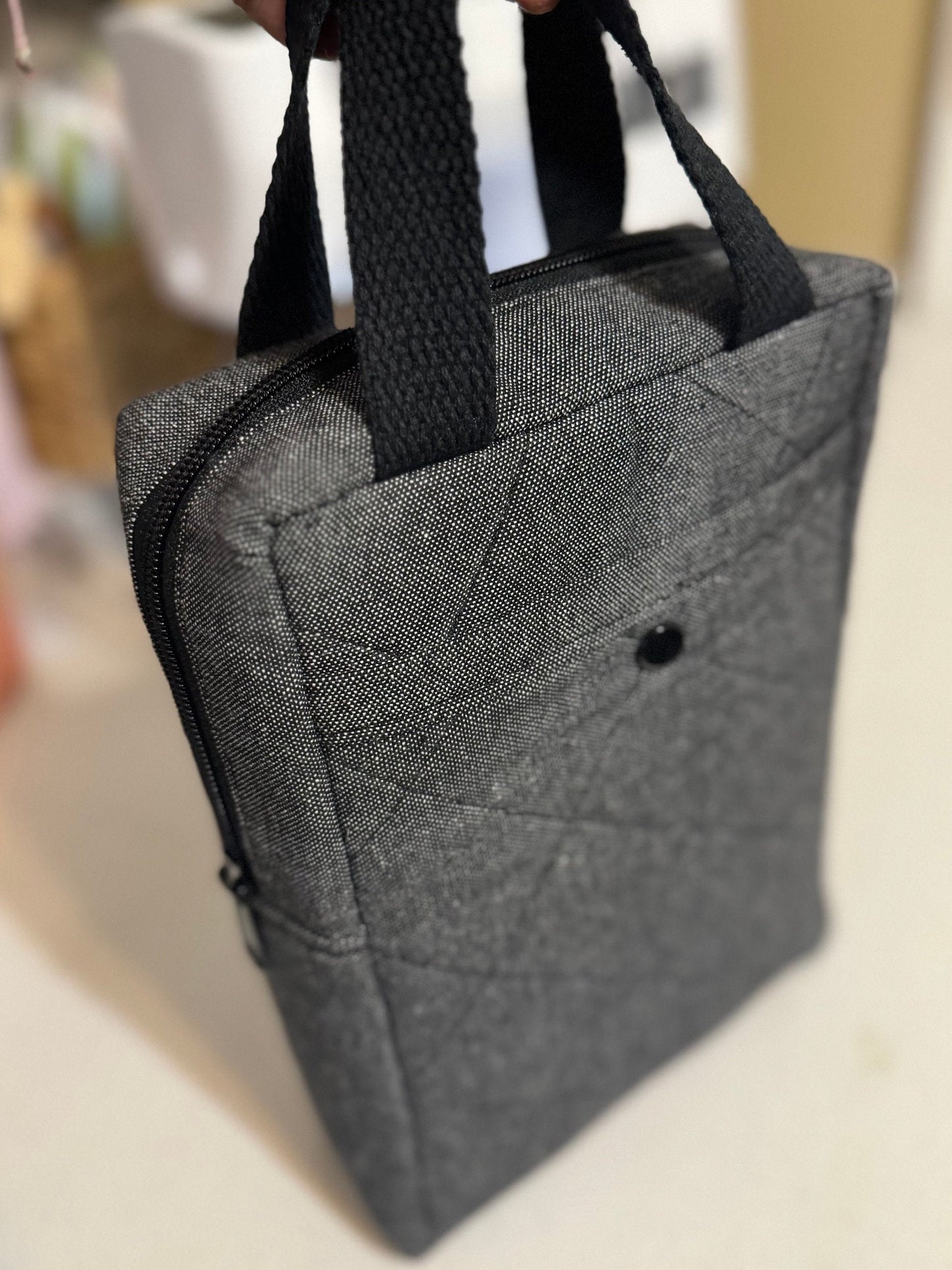 Black Canvas Quilted Bible Bag