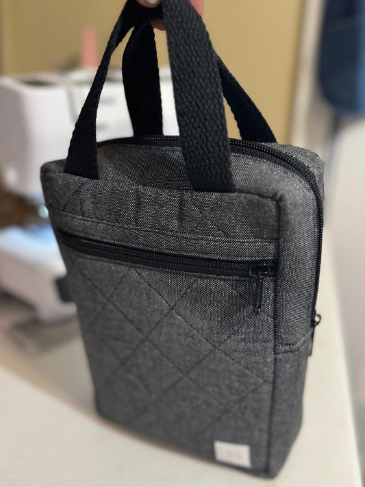 Black Canvas Quilted Bible Bag